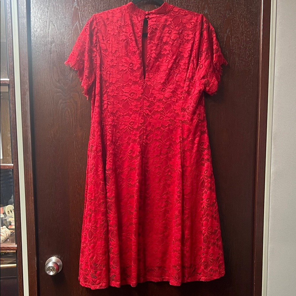 Torrid Mini Lace High Neck Skater Dress - Picture 5 of 16